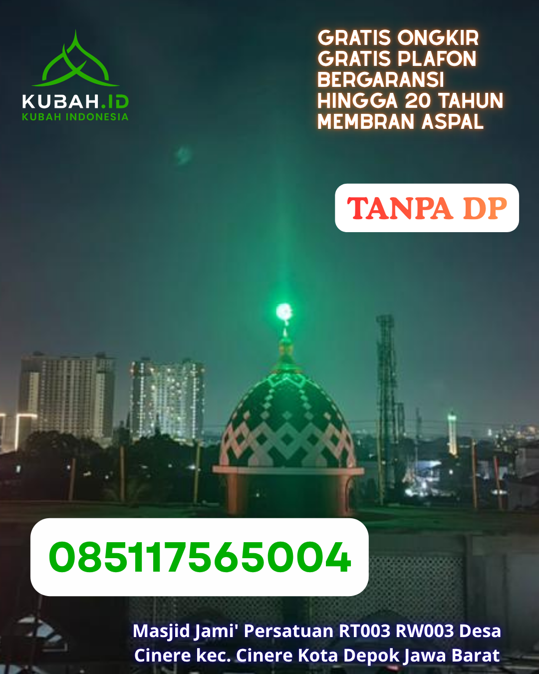 KUBAH MASJID STAINLESS STEEL KUALITAS PREMIUM KEC. ENDE UTARA KAB. ENDE PROV. NTT WA 085117565004