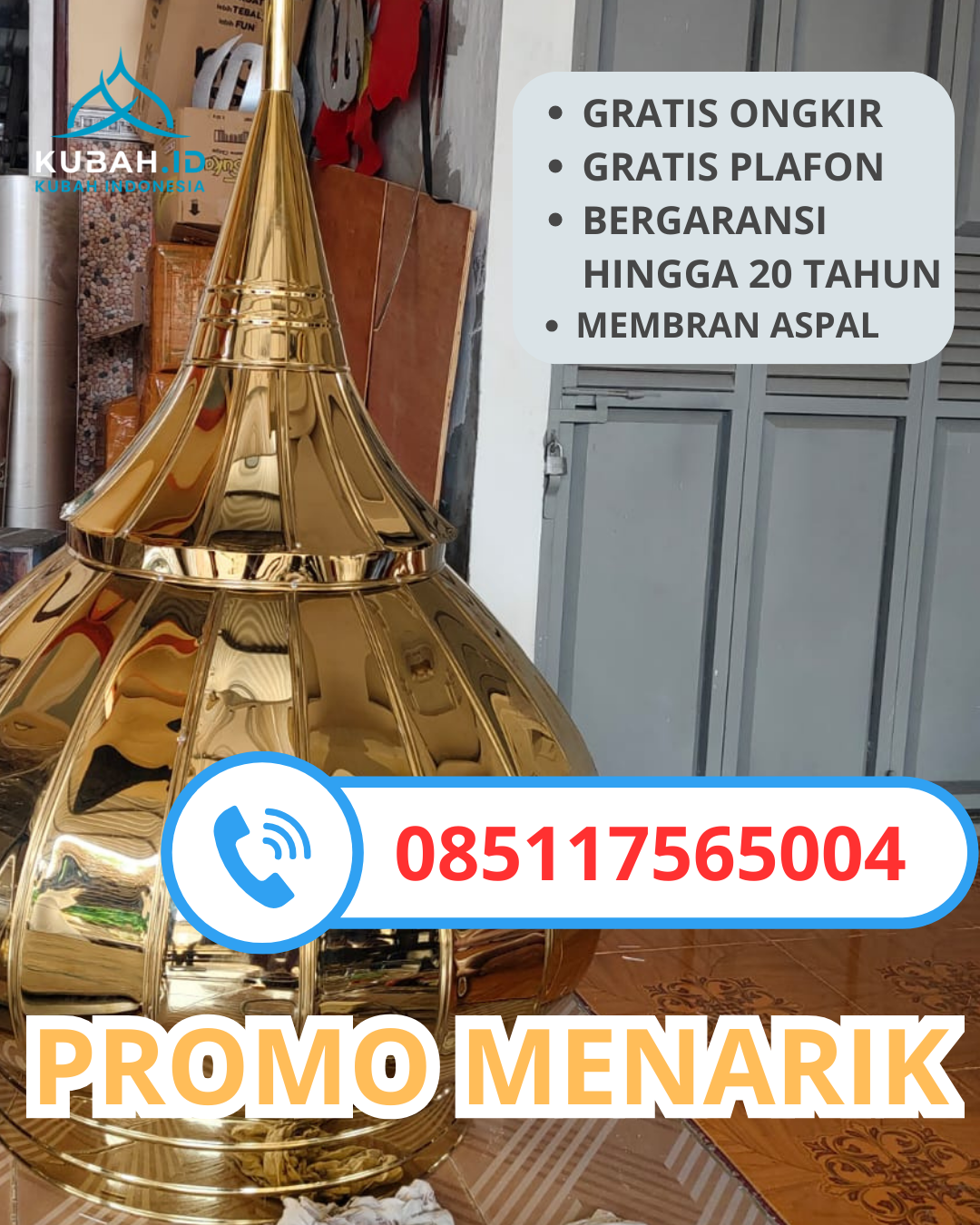 JUAL KUBAH MASJID GALVALUME TAHAN LAMA DI KEC. KARAS, KAB. MAGETAN, JAWA TIMUR (WA: 085117565004)