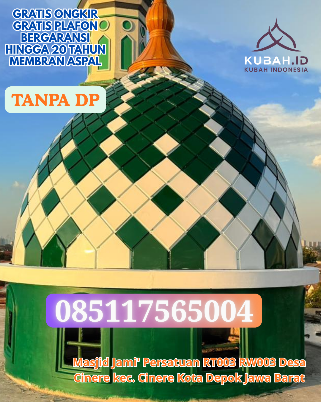 KUBAH MASJID GALVALUME FINISHING RAPI KEC. BOTIN LEOBELE KAB. MALAKA PROV. NTT WA 085117565004