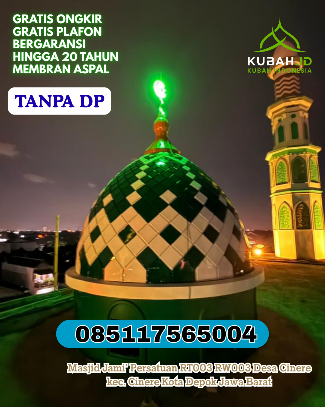 KUBAH MASJID GRC DESAIN TERKINI KEC. LAENMANEN KAB. MALAKA PROV. NTT WA 085117565004