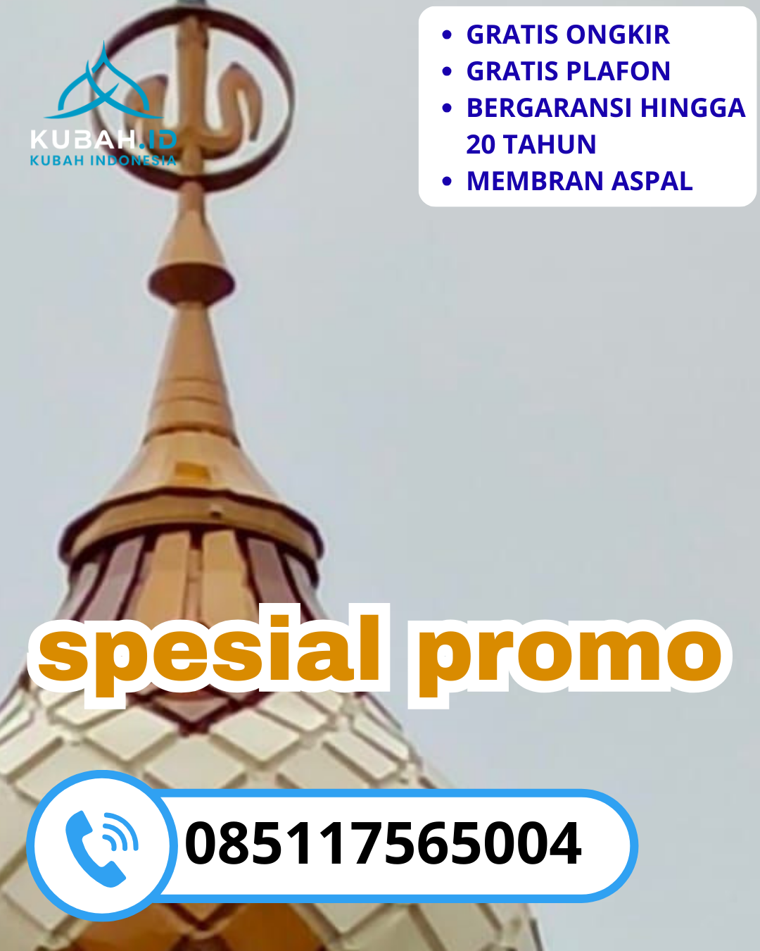 KUBAH MASJID GALVALUME HARGA TERJANGKAU DI KEC. BOYOLANGU, KAB. TULUNGAGUNG, JAWA TIMUR (WA: 085117565004)