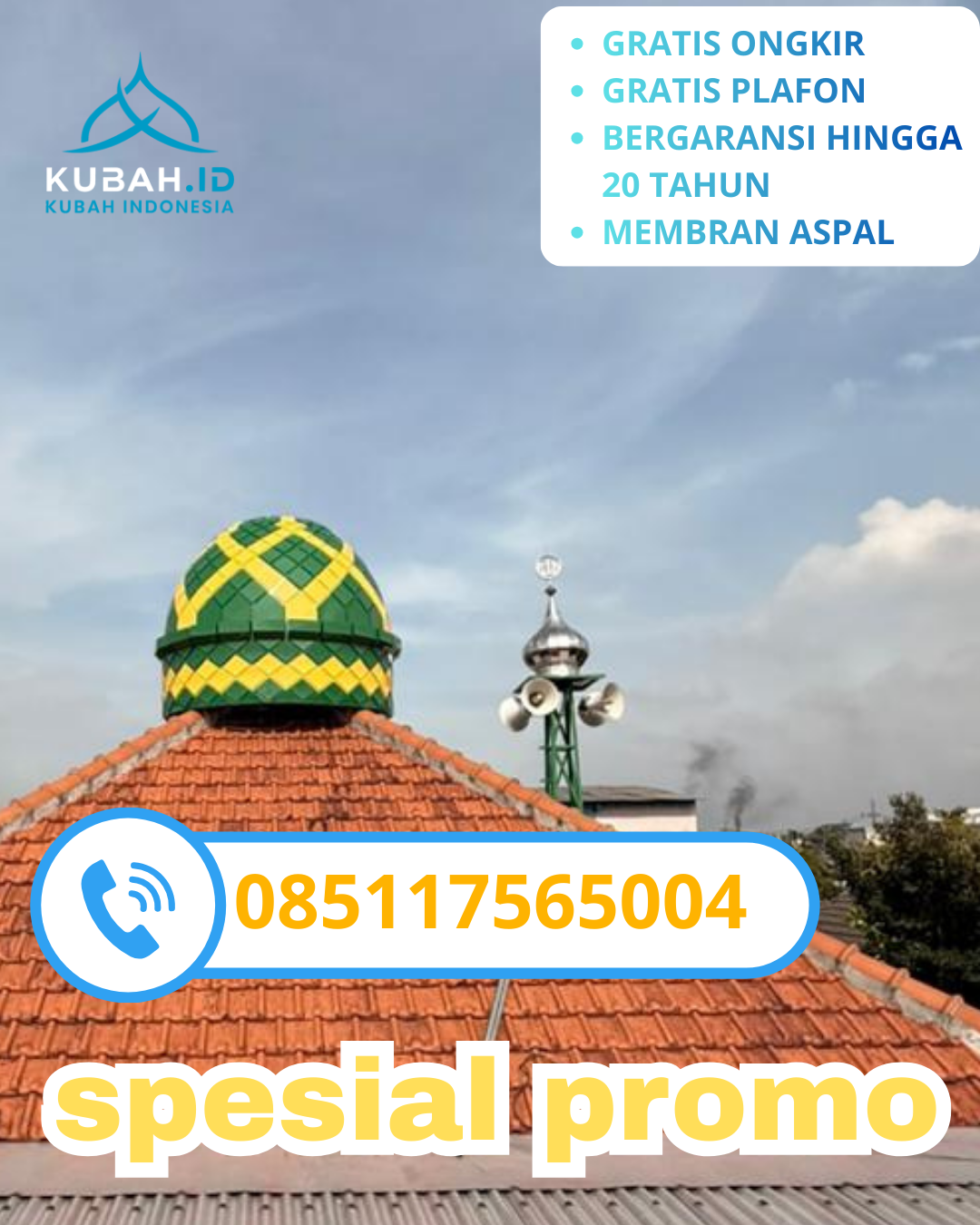 KUBAH MASJID GALVALUME HARGA TERJANGKAU DI KEC. GENTENG, KOTA SURABAYA, JAWA TIMUR (WA: 085117565004)