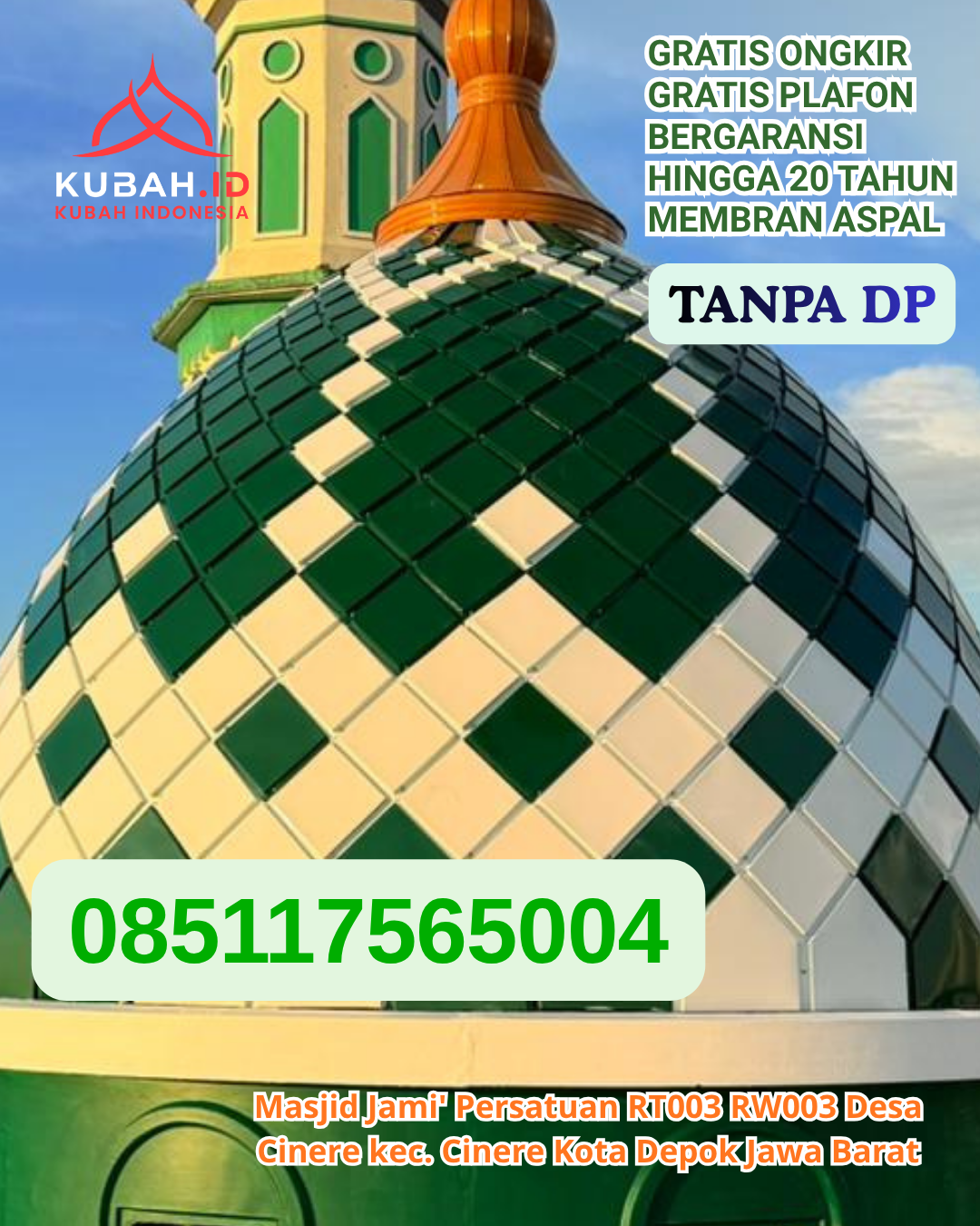 KUBAH MASJID GALVALUME MUTU TERPILIH KEC. NDAO NUSE KAB. ROTE NDAO PROV. NTT WA 085117565004