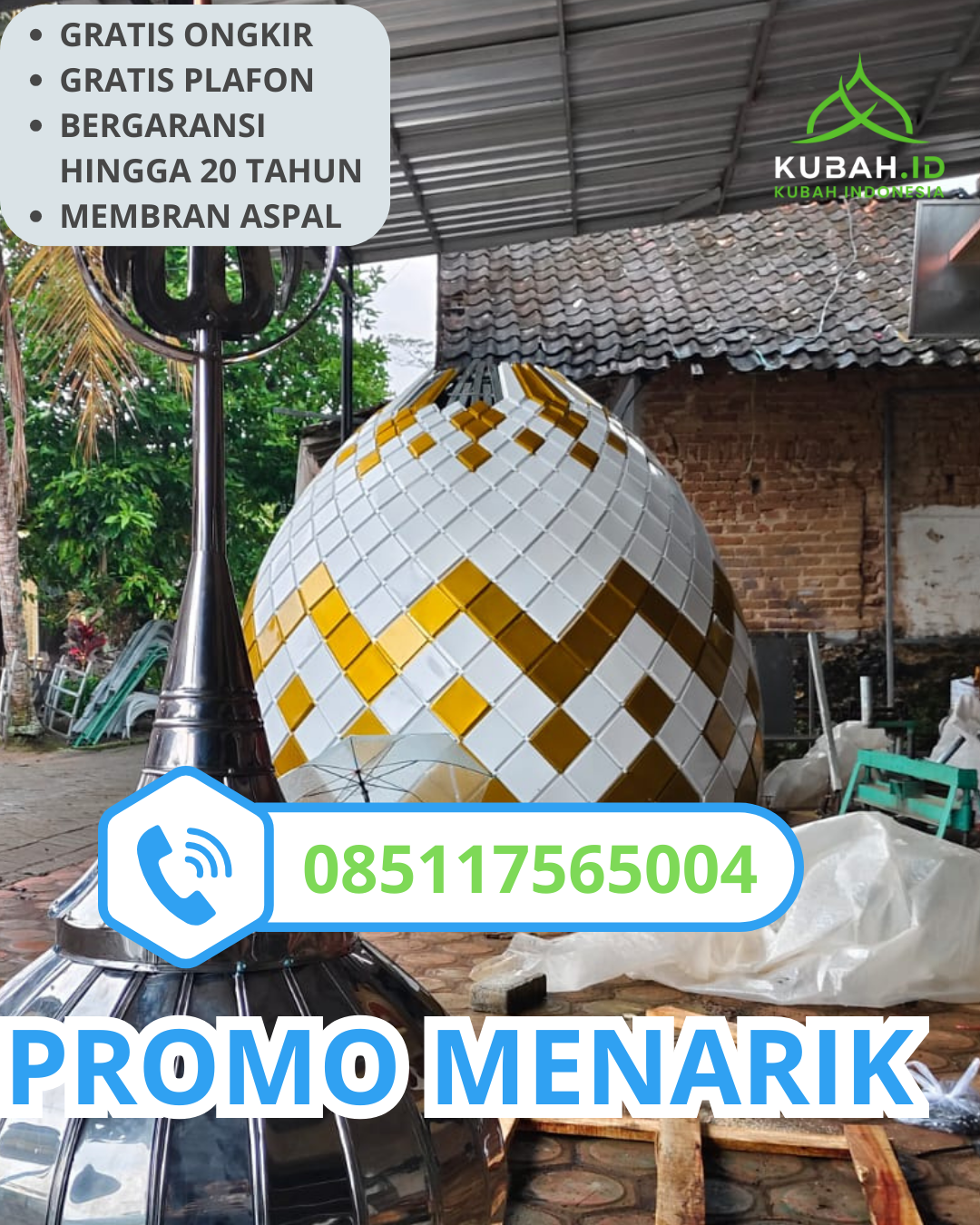 KUBAH MASJID GALVALUME BERKUALITAS BERGARANSI DI KEC. NGADIROJO, KAB. WONOGIRI, JAWA TENGAH (WA: 085117565004)