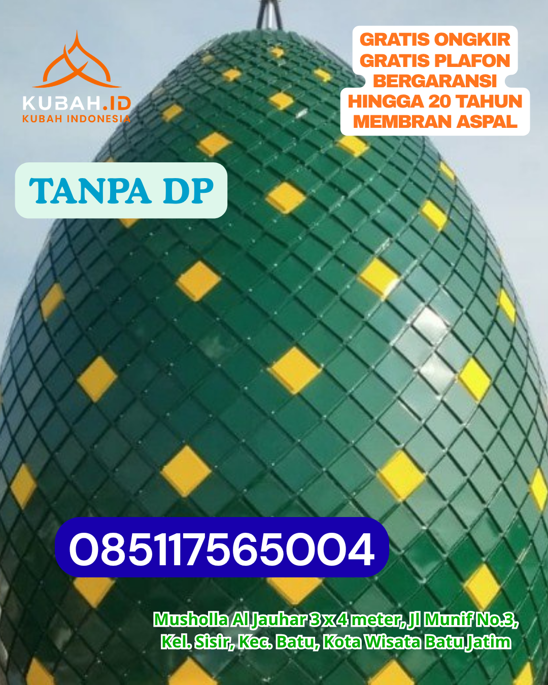 KUBAH MASJID STAINLESS STEEL PREMIUM KEC. DAMPAL UTARA KAB. TOLITOLI PROV. SULAWESI TENGAH WA 085117565004