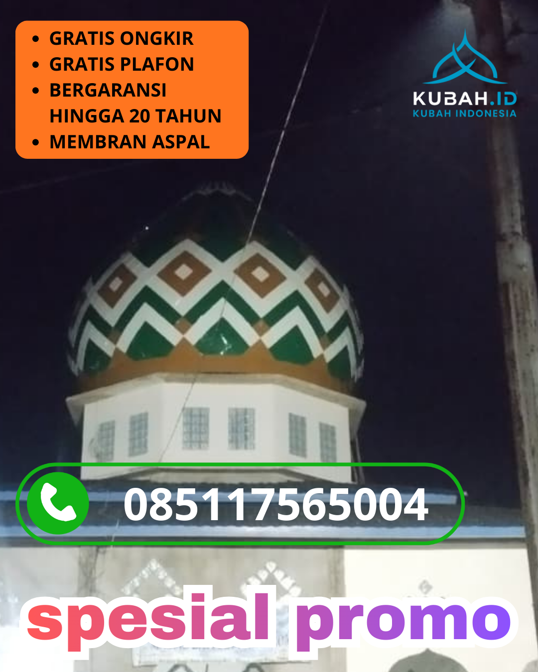 JUAL KUBAH MASJID GALVALUME PREMIUM DI KEC. LABUHAN HAJI TIMUR, KAB. ACEH SELATAN, ACEH (WA: 085117565004)