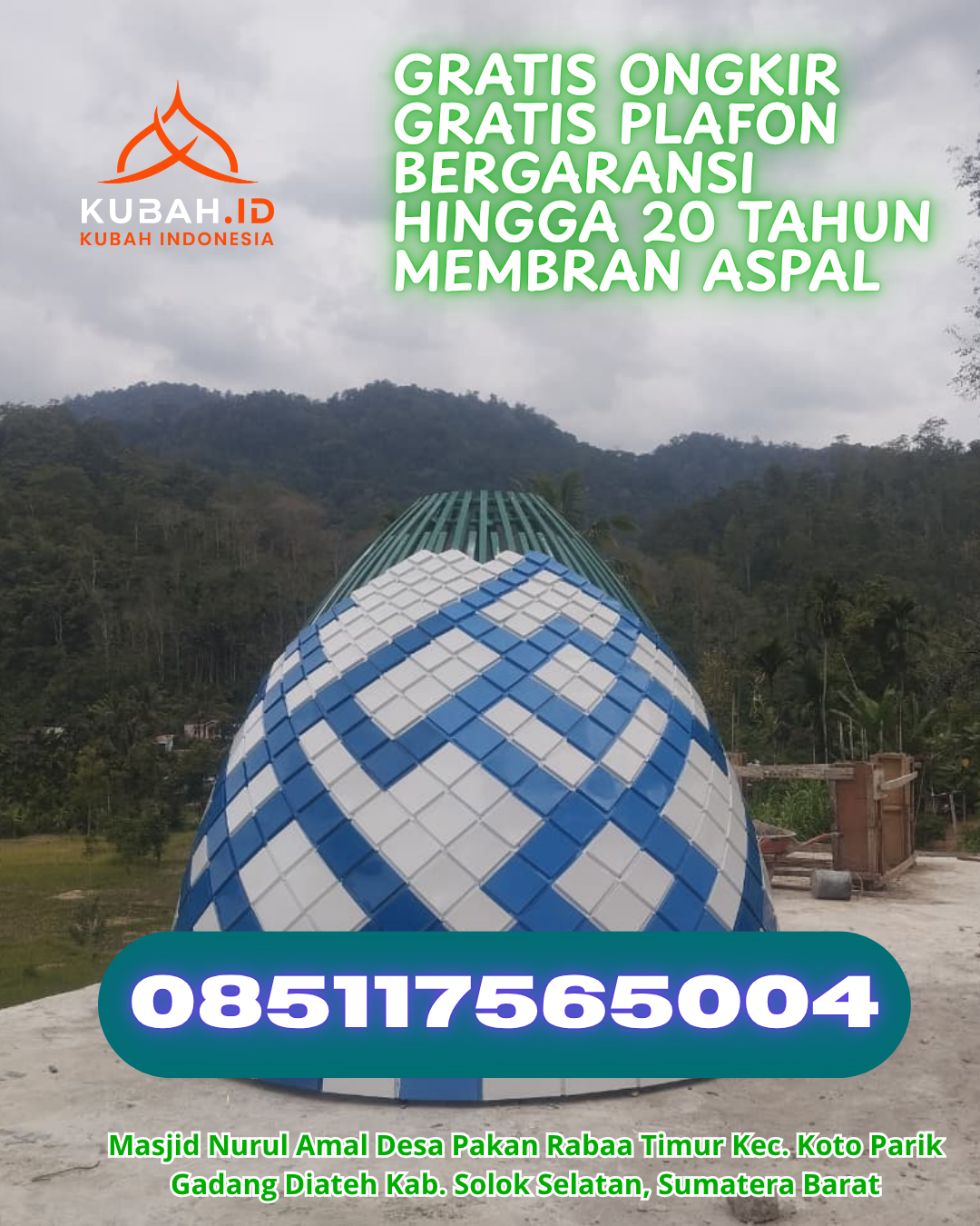 JUAL KUBAH MASJID ENAMEL PREMIUM DI SINGARAN PATI, KOTA BENGKULU, BENGKULU (WA: 085117565004)