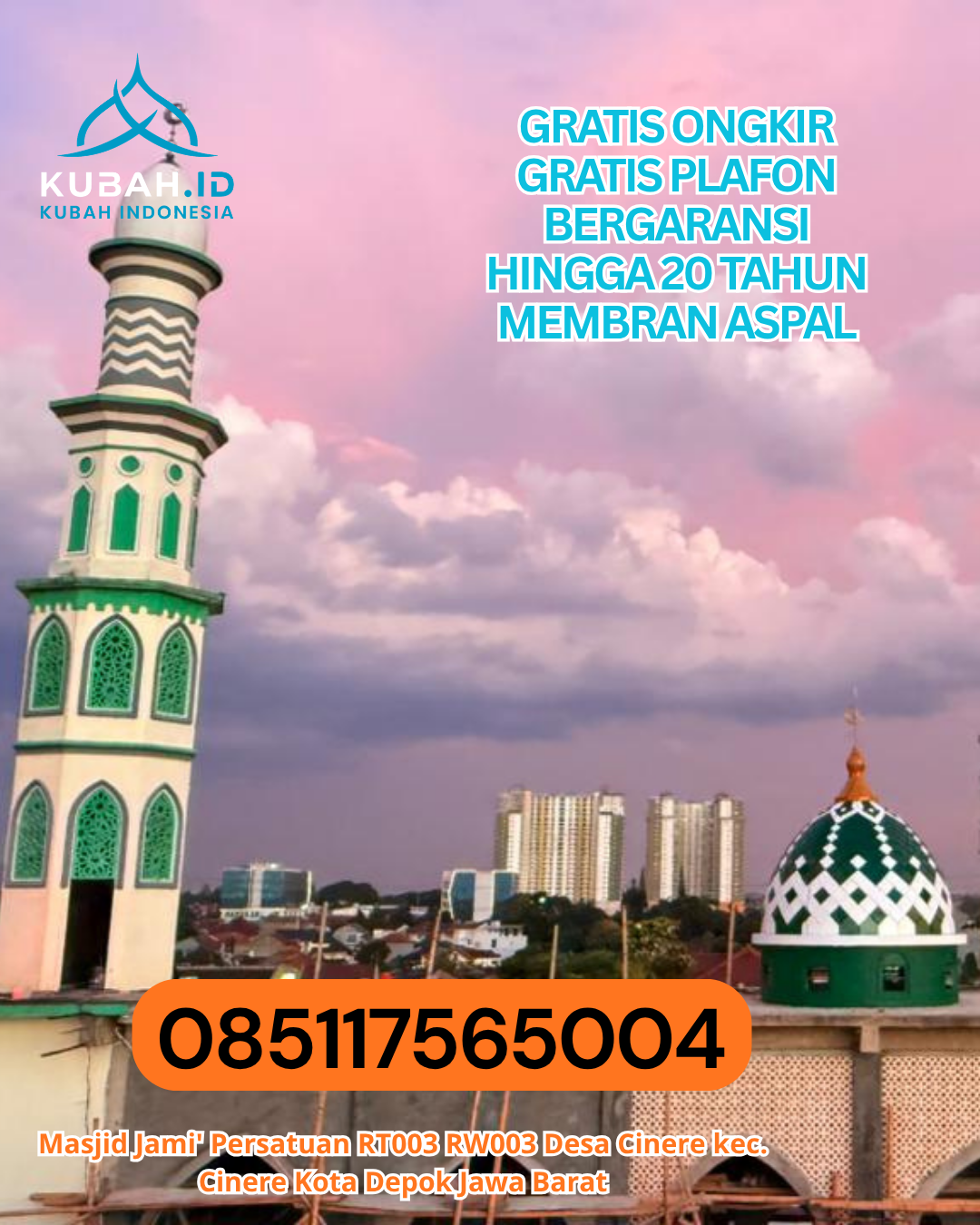 PRODUKSI KUBAH MASJID ENAMEL LANGSUNG PENGRAJIN DI KISAM TINGGI, OGAN KOMERING ULU SELATAN (WA: 085117565004)