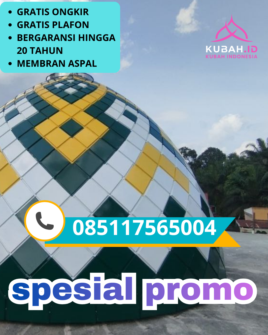 PUSAT KUBAH MASJID GALVALUME MODERN DI KEC. BOTOLINGGO, KAB. BONDOWOSO, JAWA TIMUR (WA: 085117565004)