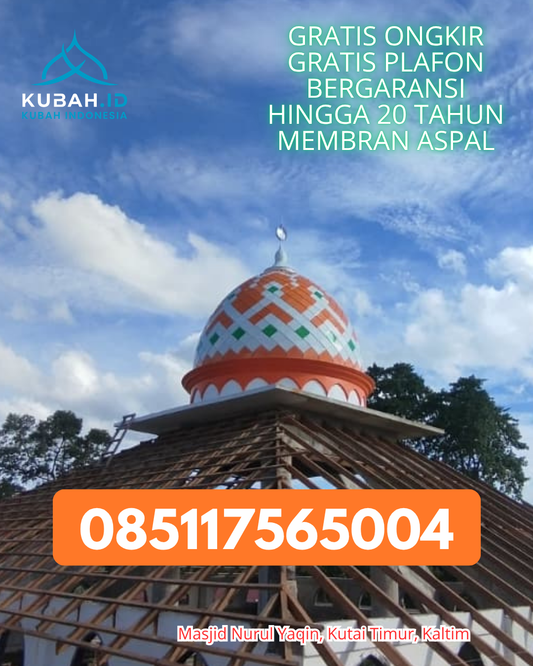 JUAL KUBAH MASJID ENAMEL PREMIUM DI ILIR BARAT II, PALEMBANG (WA: 085117565004)