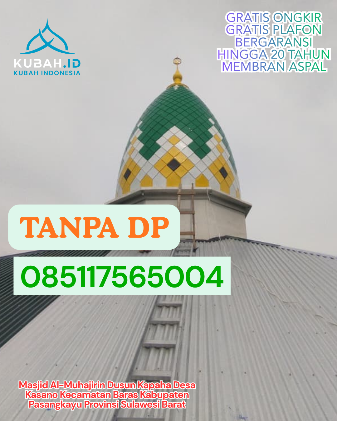 JUAL KUBAH MASJID STAINLESS STEEL AWET KEC. WARA KAB. LUWU PROV. SULAWESI SELATAN WA 085117565004
