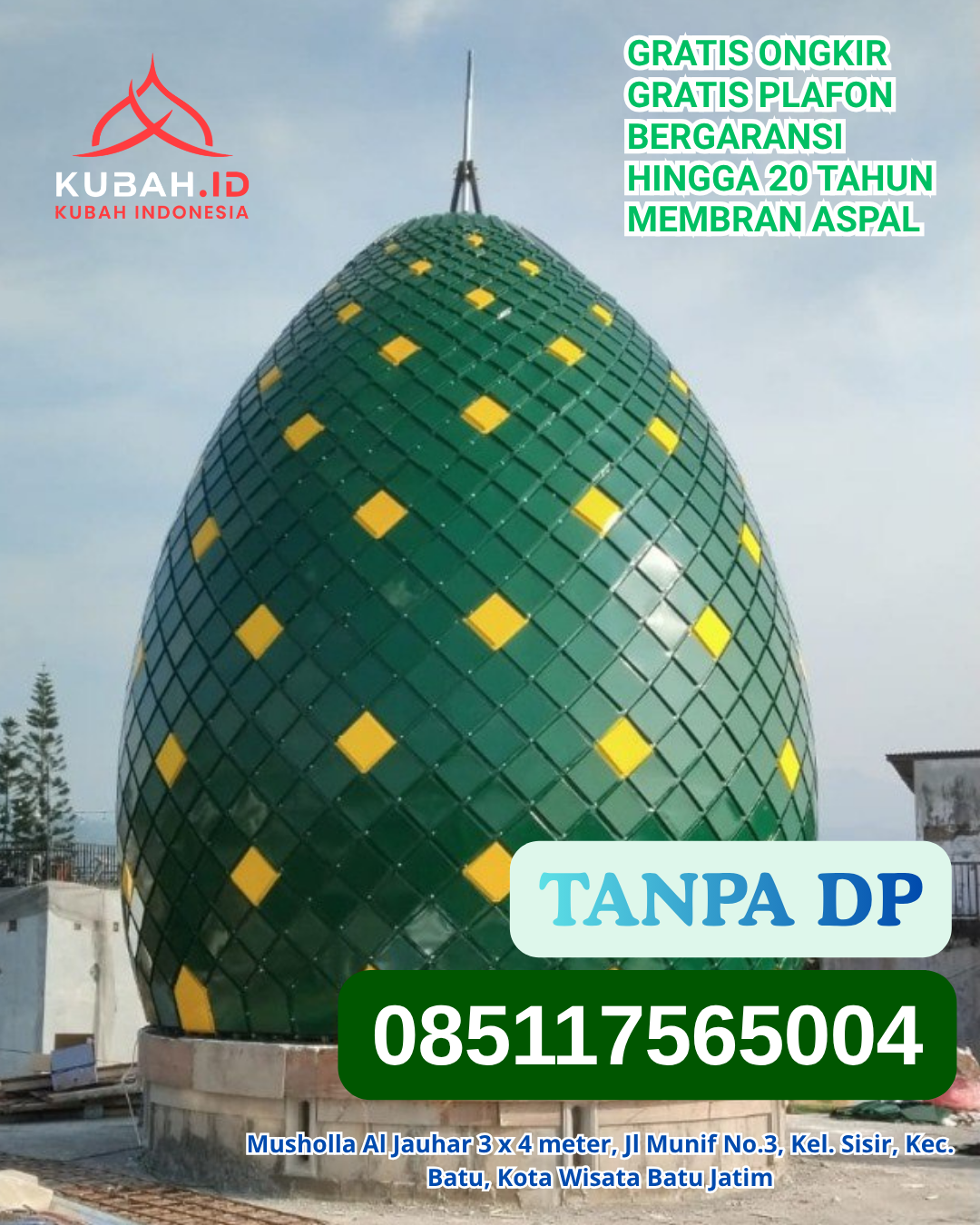KUBAH STAINLESS STEEL MODERN MENGKILAP KEC. BAJENG BARAT KAB. GOWA SULAWESI SELATAN WA 085117565004