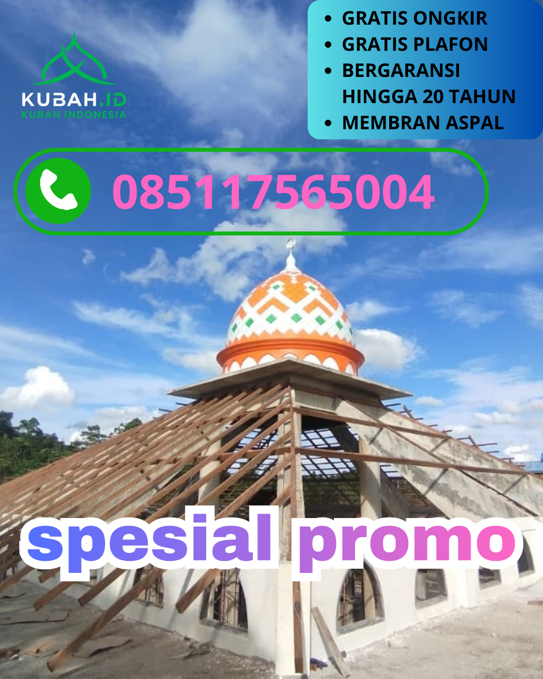 PUSAT KUBAH MASJID GALVALUME BERKUALITAS DI KEC. PANDAK, KAB. BANTUL, DI YOGYAKARTA (WA: 085117565004)