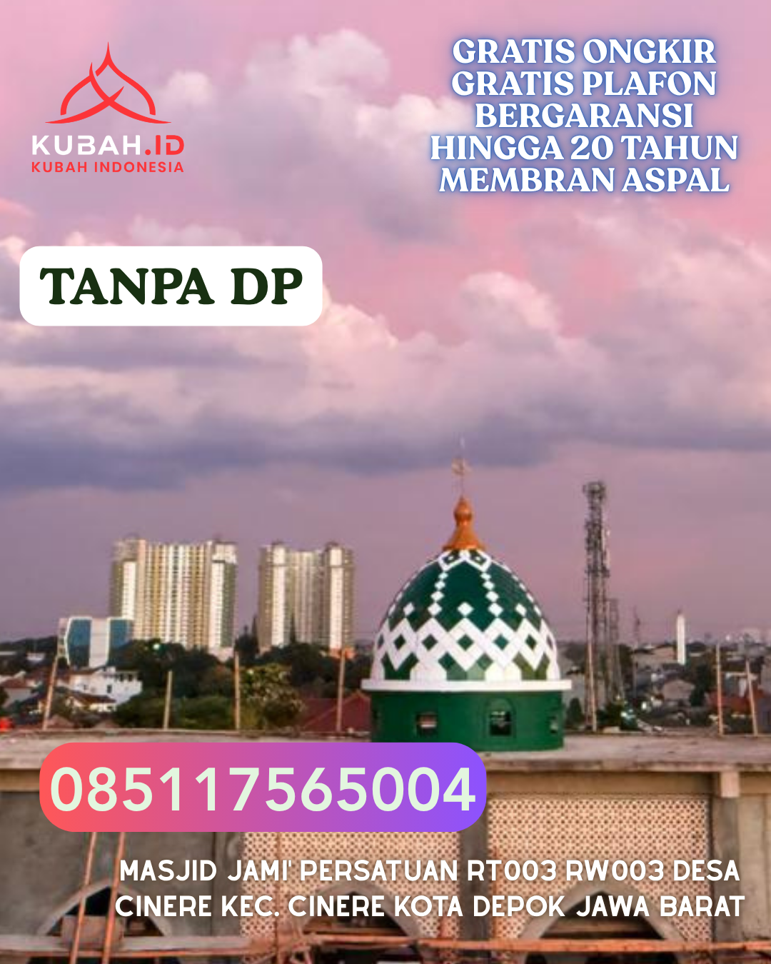KUBAH MASJID ENAMEL DESAIN TERKINI KEC. KELIMUTU KAB. ENDE PROV. NTT WA 085117565004
