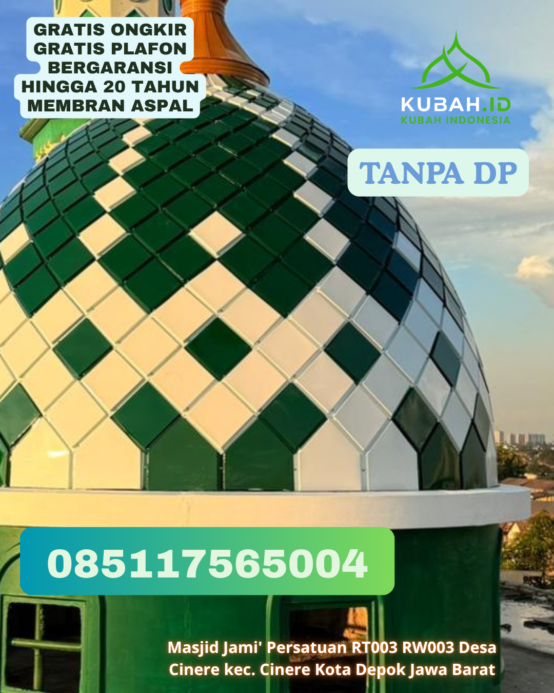 KUBAH MASJID STAINLESS STEEL ANTI KARAT KEC. ELCAR KAB. MANGGARAI TIMUR PROV. NTT WA 085117565004