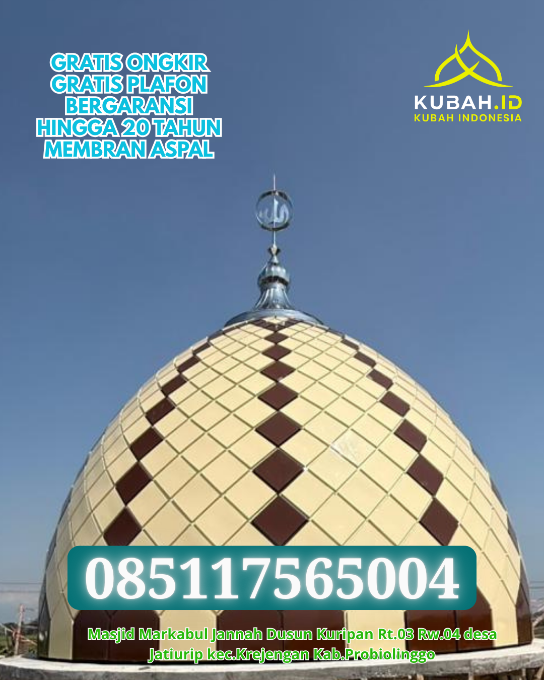 PRODUKSI KUBAH GRC HARGA TERJANGKAU KEC. AMUNTAI SELATAN KAB. HULU SUNGAI UTARA KALIMANTAN SELATAN WA 085117565004