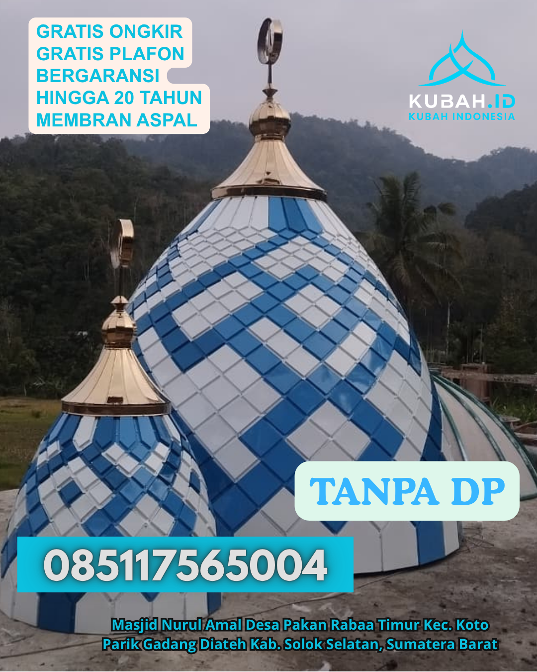JUAL KUBAH MASJID GALVALUME HARGA TERJANGKAU KEC. TURIKALE KAB. MAROS PROV. SULAWESI SELATAN WA 085117565004