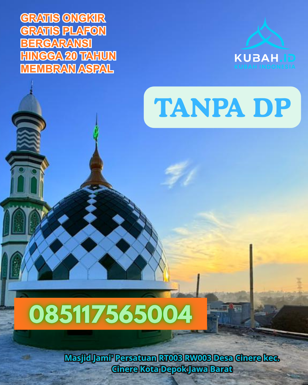 KUBAH MASJID ENAMEL ELEGAN TAHAN LAMA KEC. TANETE RIATTANG BARAT KAB. BONE SULAWESI SELATAN WA 085117565004