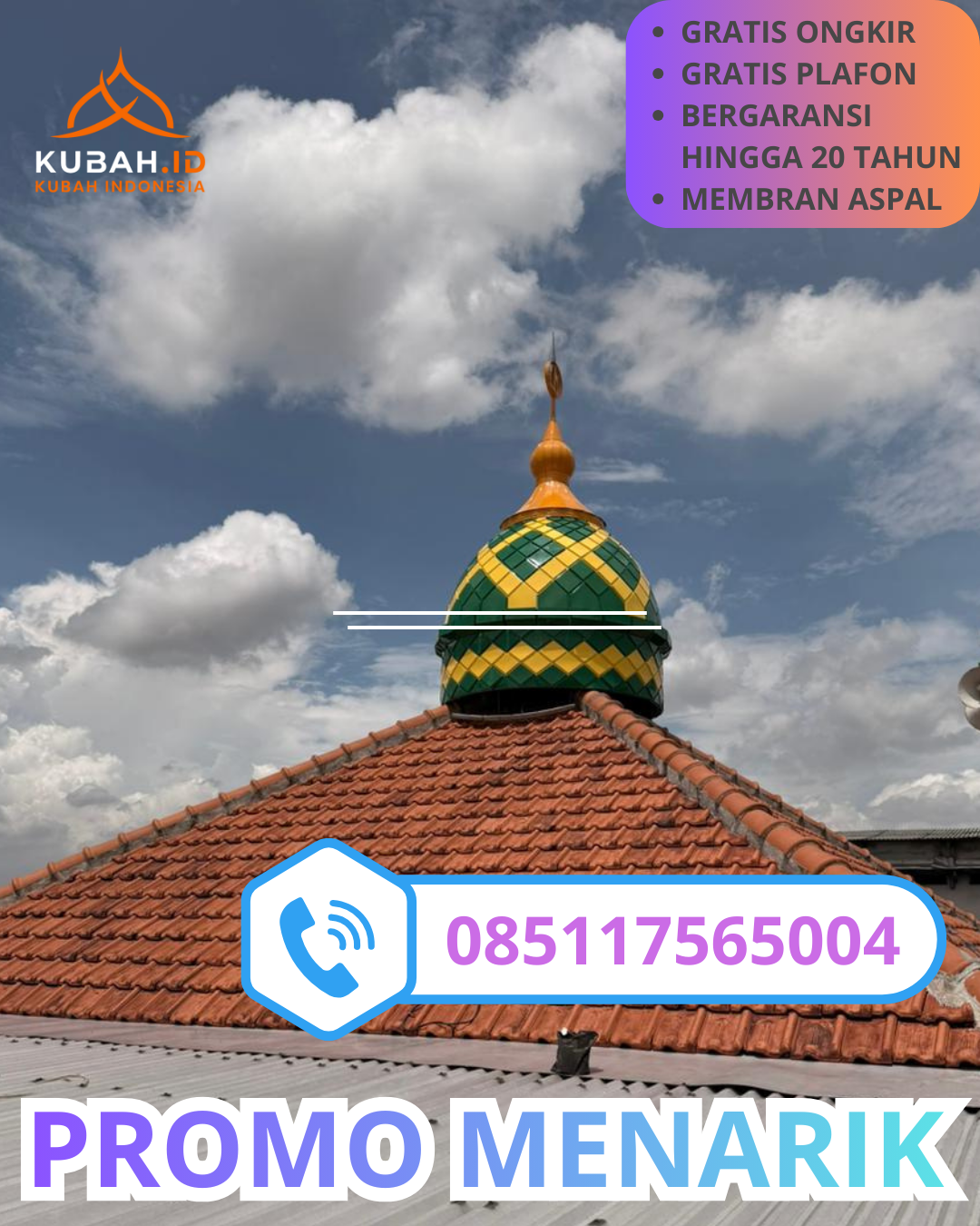 PABRIK KUBAH MASJID GALVALUM MODERN DI KEC. JALAKSANA, KAB. KUNINGAN, JAWA BARAT (WA: 085117565004)