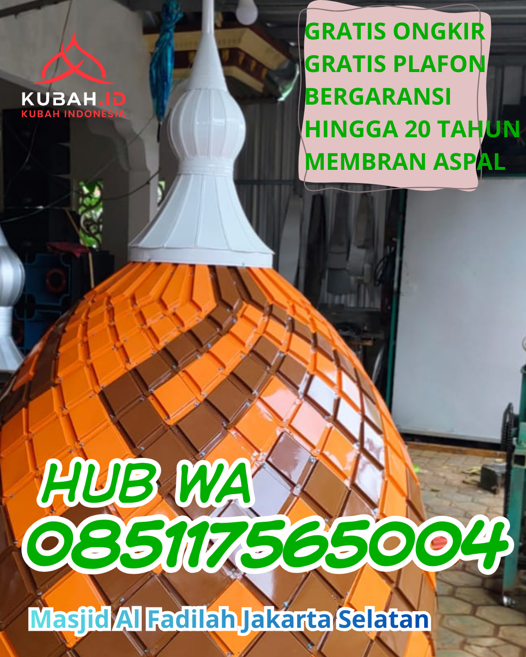 PUSAT PRODUKSI KUBAH MASJID GALVALUME MODERN DI BINJAI, LANGKAT, SUMATERA UTARA (WA: 085117565004)