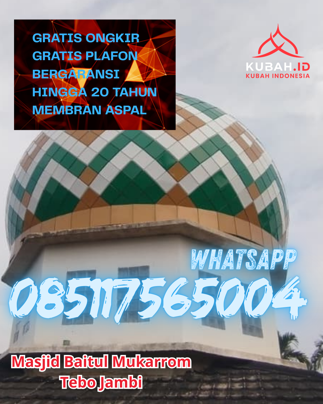 KUBAH MASJID GALVALUME HARGA MURAH DI GUNUNGSITOLI, GUNUNGSITOLI, SUMATERA UTARA (WA: 085117565004)