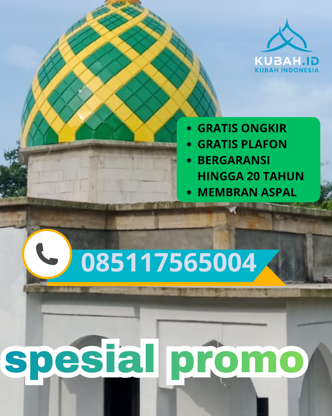KUBAH MASJID GALVALUME HARGA TERJANGKAU DI KEC. MEUKEK, KAB. ACEH SELATAN, ACEH (WA: 085117565004)