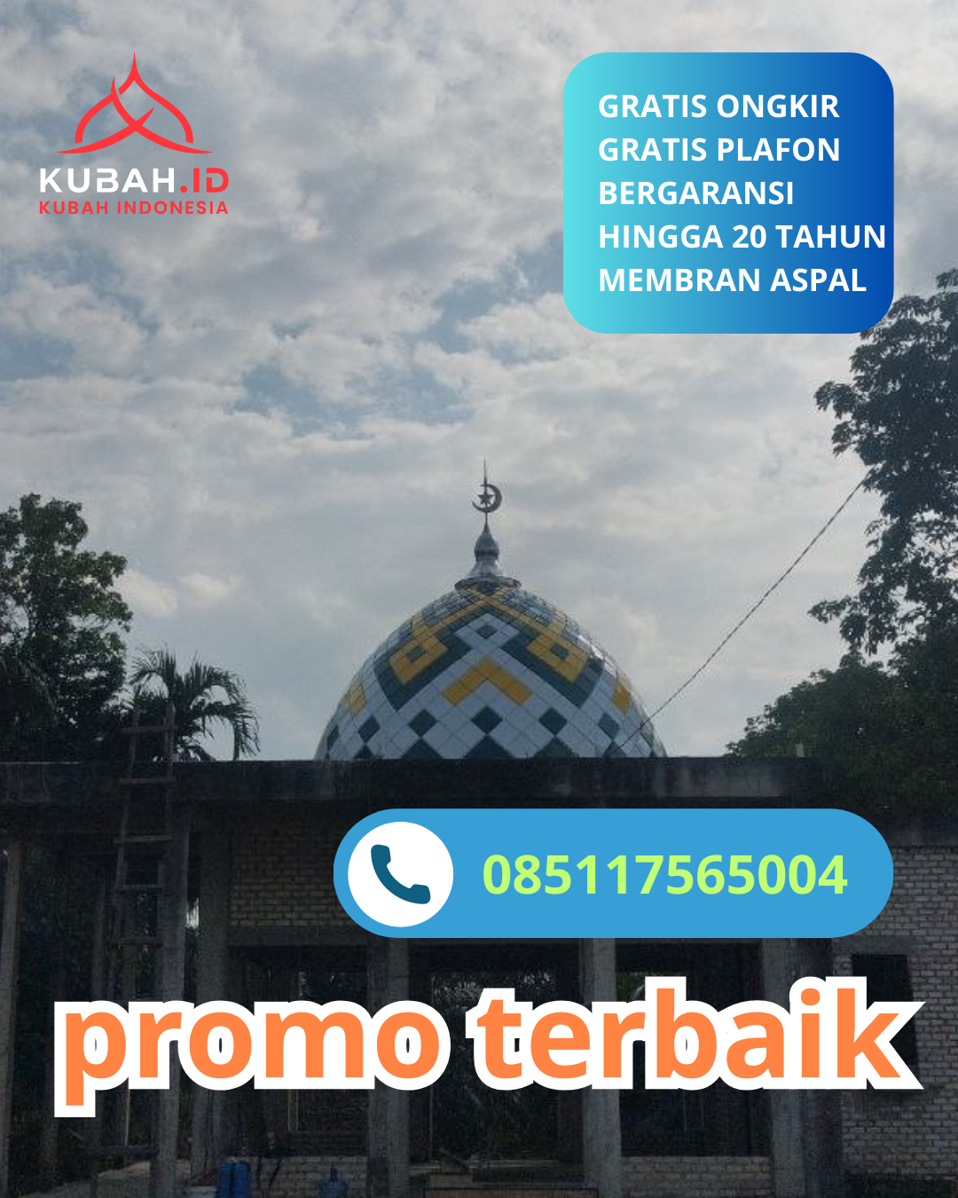 KUBAH MASJID GALVALUME HARGA TERJANGKAU DI KEC. GADINGREJO, KOTA PASURUAN, JAWA TIMUR (WA: 085117565004)