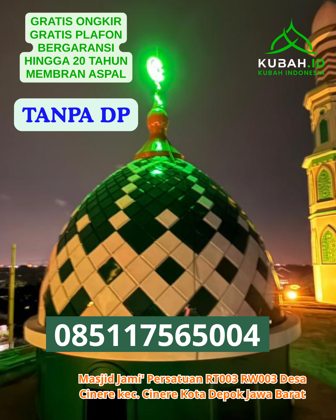 JUAL KUBAH MASJID GALVALUME HARGA BERSAING KEC. CONGKAR KAB. MANGGARAI TIMUR PROV. NTT WA 085117565004