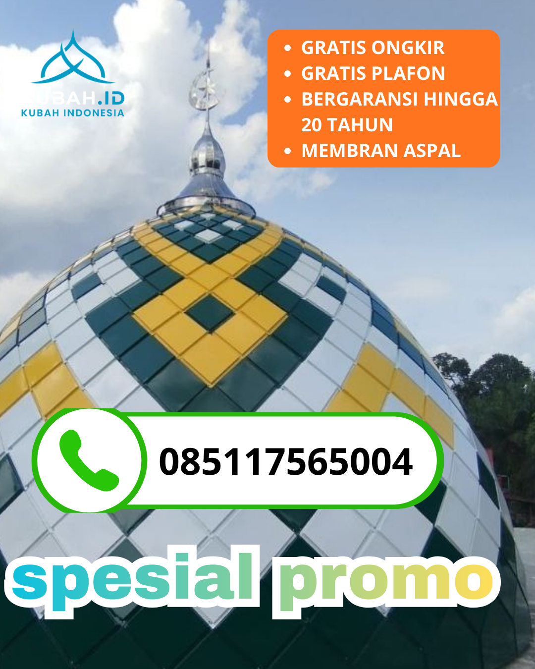 KUBAH MASJID GALVALUME HARGA TERJANGKAU DI KEC. SINGKIL UTARA, KAB. ACEH SINGKIL, ACEH (WA: 085117565004)