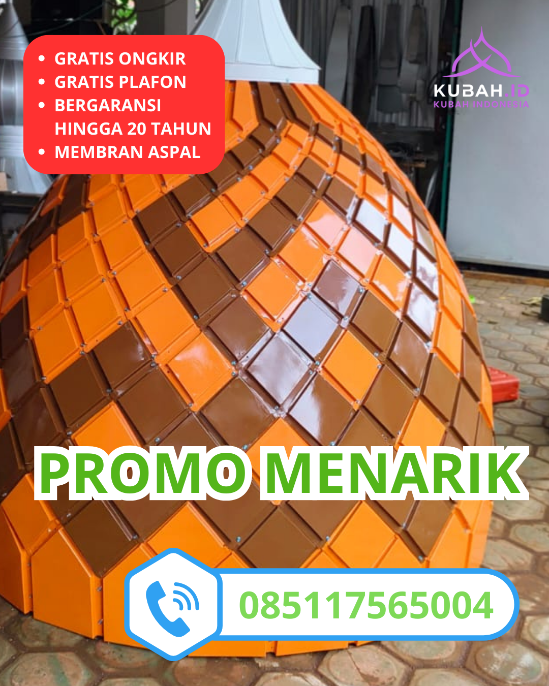 KUBAH MASJID GALVALUME HARGA TERJANGKAU DI KEC. LOWOKWARU, KOTA MALANG, JAWA TIMUR (WA: 085117565004)