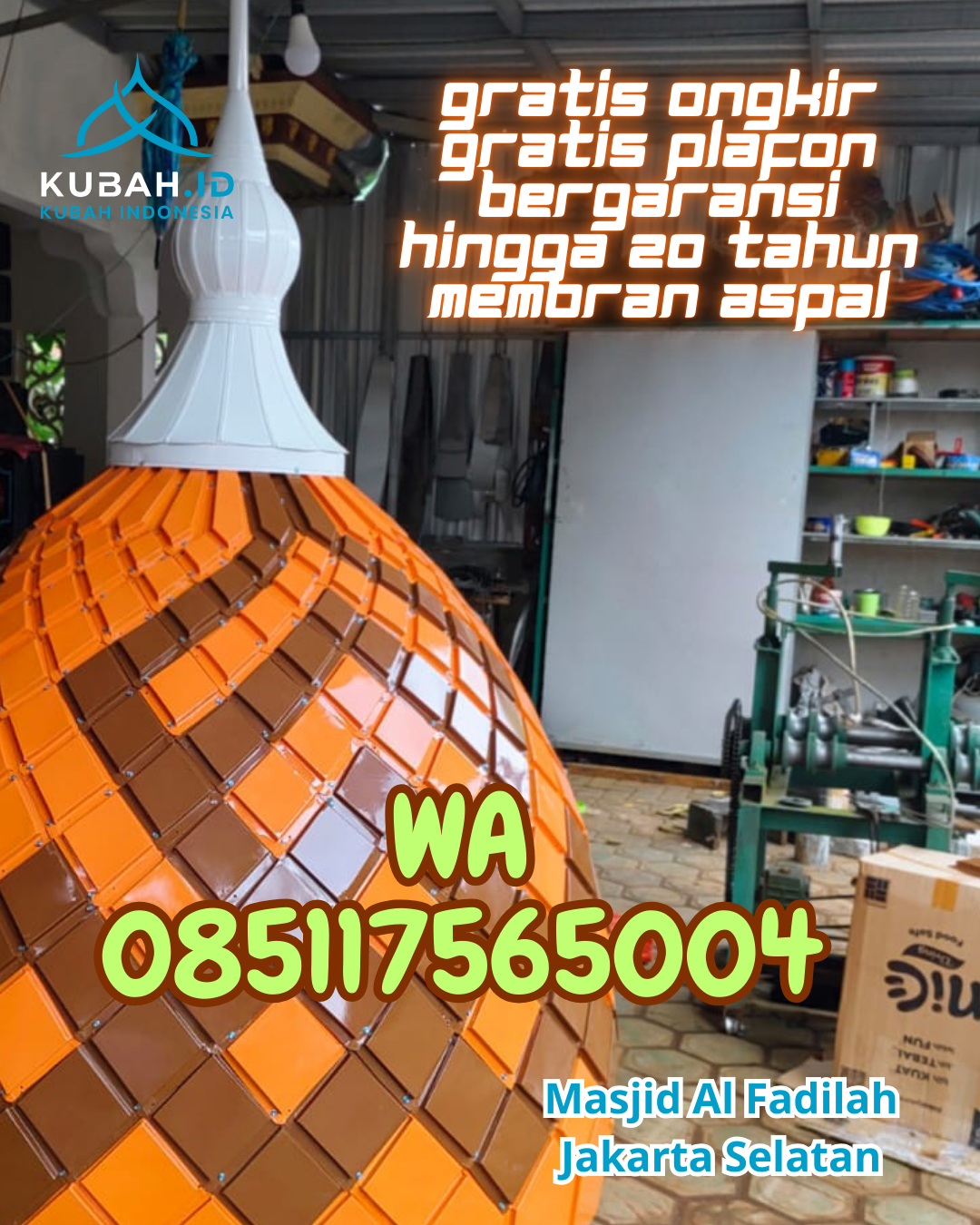 KUBAH MASJID GALVALUME BERKUALITAS BERGARANSI DI TANAH JAWA, SIMALUNGUN, SUMATERA UTARA (WA: 085117565004)