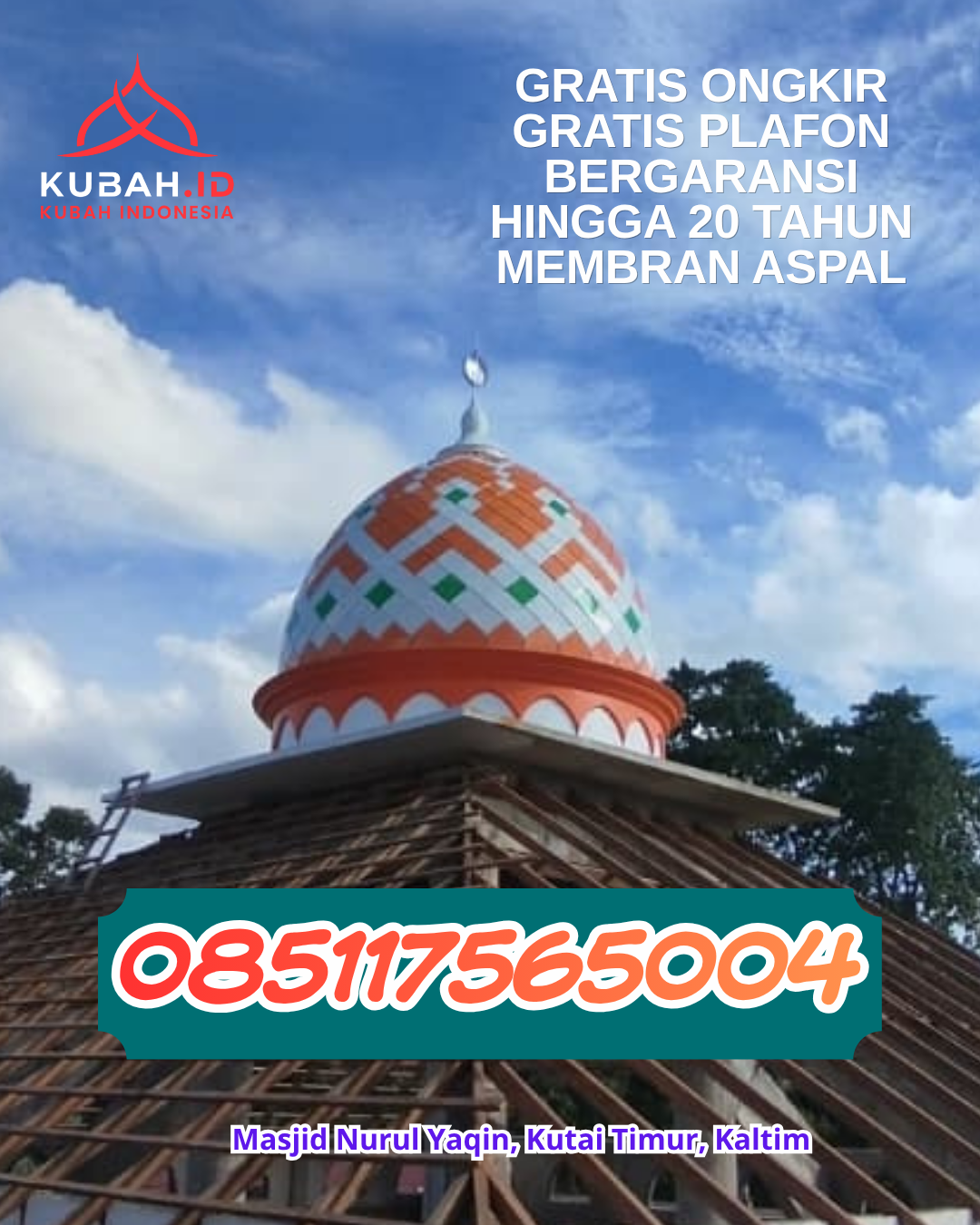 JUAL KUBAH MASJID ENAMEL PREMIUM DI LUBUK LINGGAU BARAT II (WA: 085117565004)