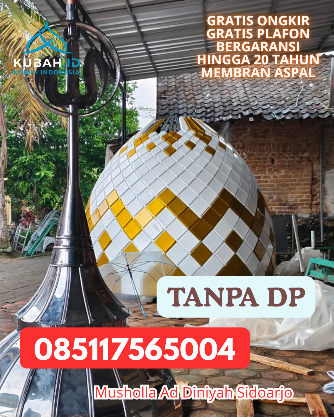 KUBAH MASJID ENAMEL MEWAH DAN AWET KEC. BANGKURUNG KAB. BANGGAI LAUT PROV. SULAWESI TENGAH WA 085117565004