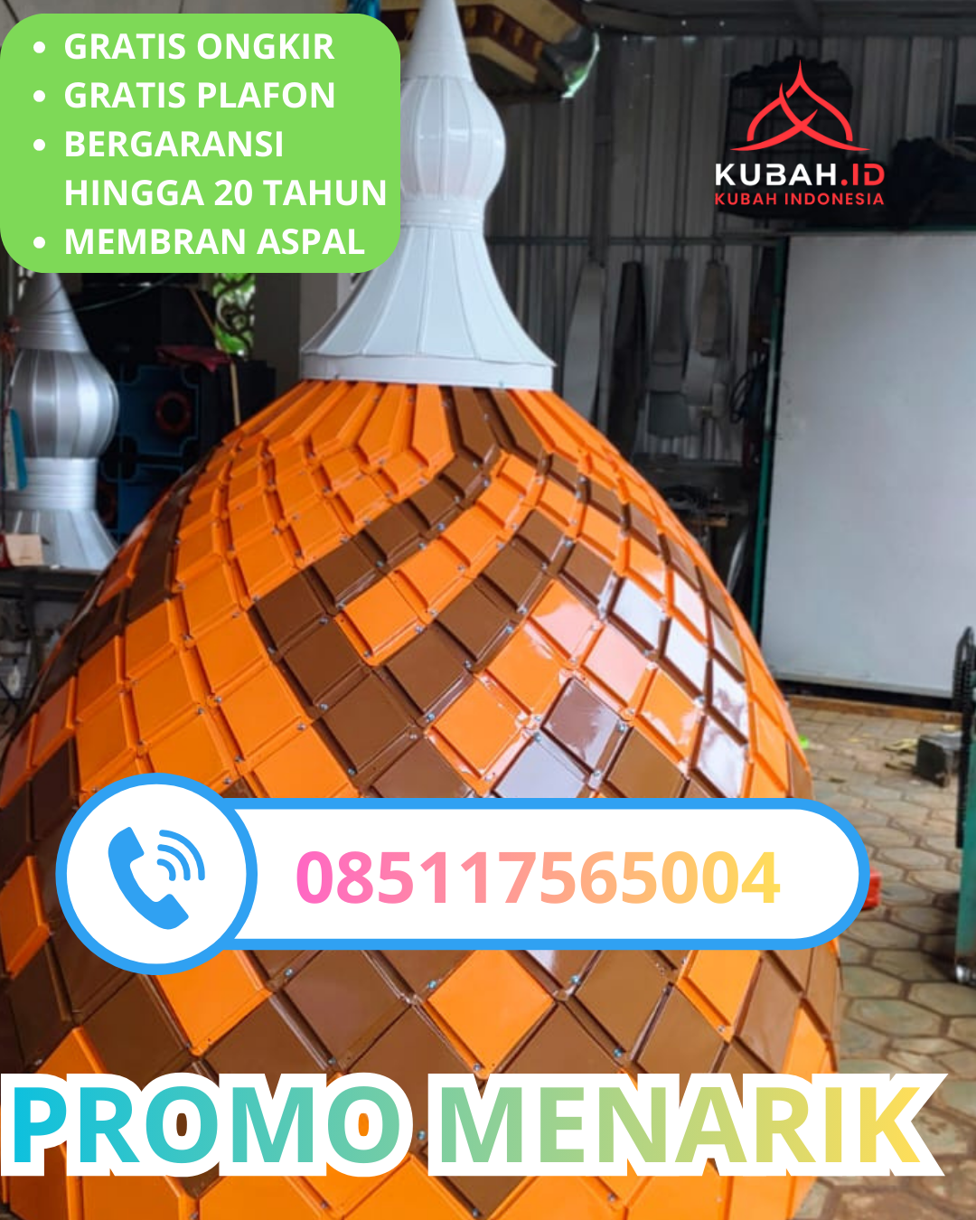 JUAL KUBAH MASJID GALVALUME TAHAN LAMA DI KEC. JOHAN PAHLAWAN, KAB. ACEH BARAT, ACEH (WA: 085117565004)