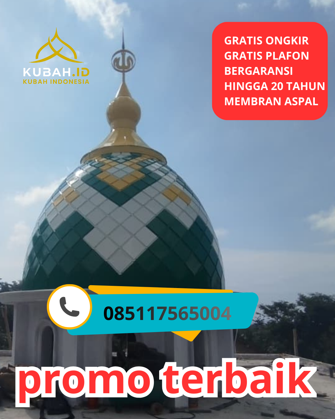 PABRIK KUBAH MASJID GALVALUME MODERN DI KEC. JEBRES, KOTA SURAKARTA, JAWA TENGAH (WA: 085117565004)
