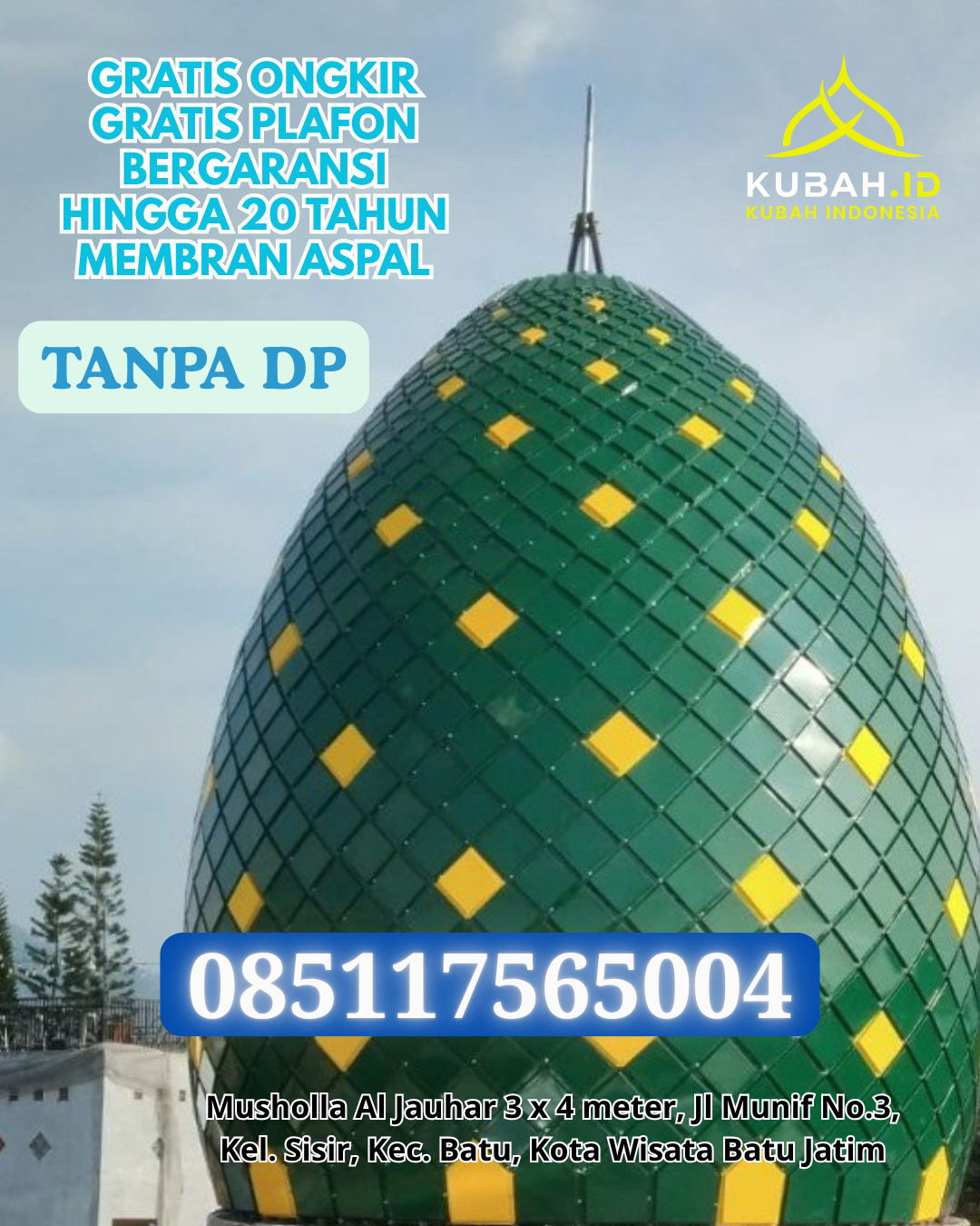KUBAH MASJID STAINLESS STEEL ELEGAN KEC. AMPIBABO KAB. PARIGI MOUTONG PROV. SULAWESI TENGAH WA 085117565004