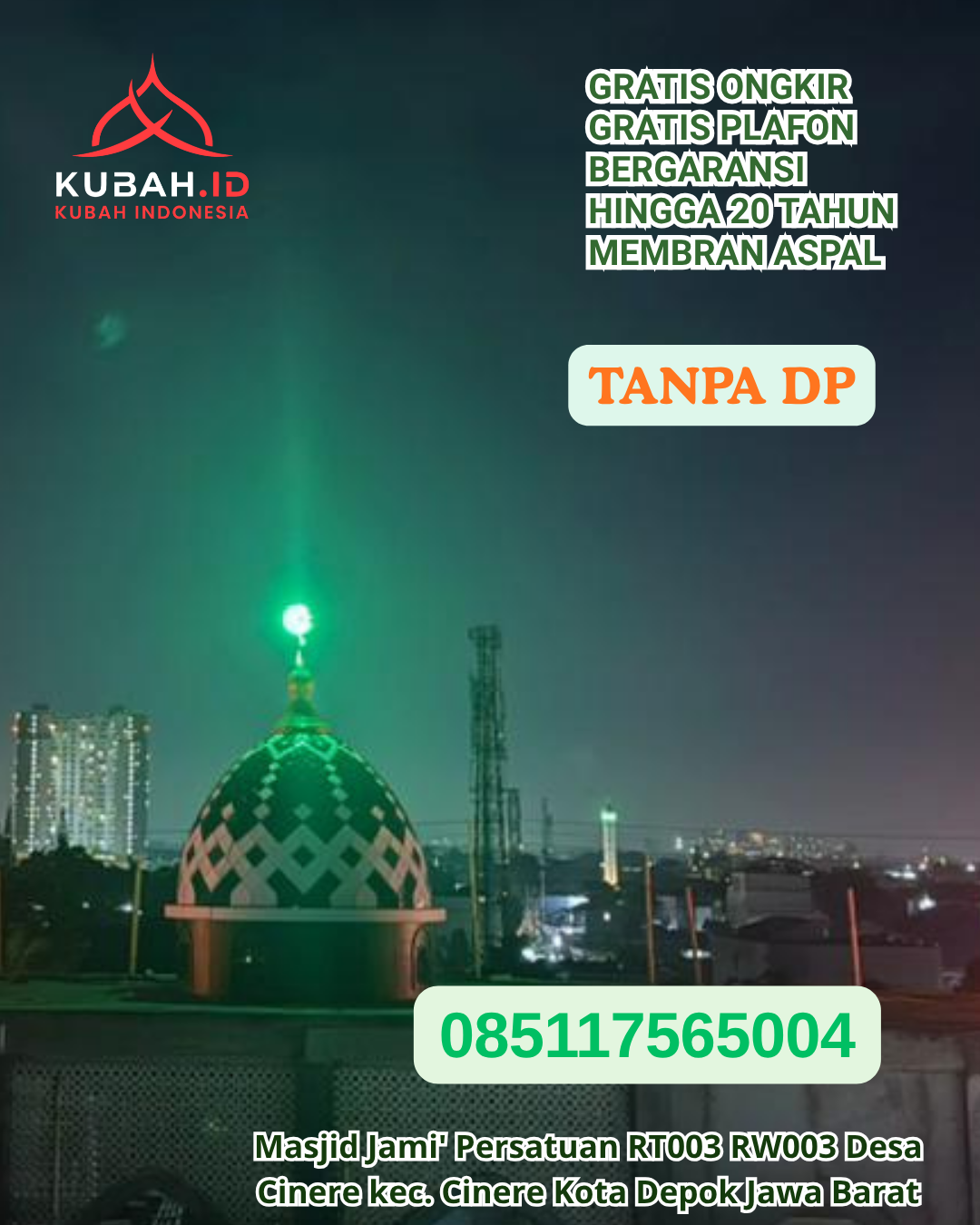 HARGA KUBAH MASJID STAINLESS STEEL TERJANGKAU KEC. ALAK KOTA KUPANG PROV. NTT WA 085117565004