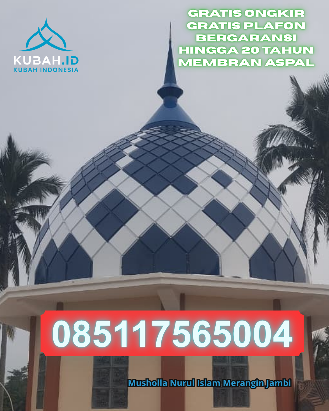 KUBAH MASJID STAINLESS STEEL DESAIN ELEGAN DI METRO PUSAT, METRO (WA: 085117565004)