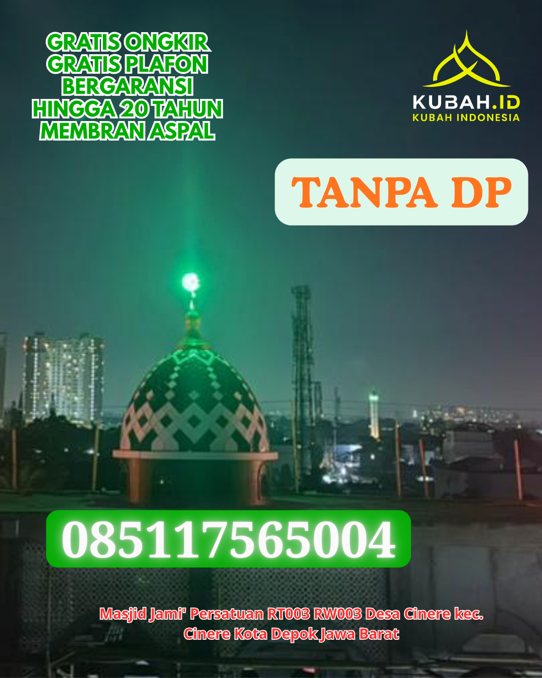 KUBAH MASJID GRC MODERN DAN KUAT KEC. MANDIANGIN KAB. MAROS PROV. SULAWESI SELATAN WA 085117565004