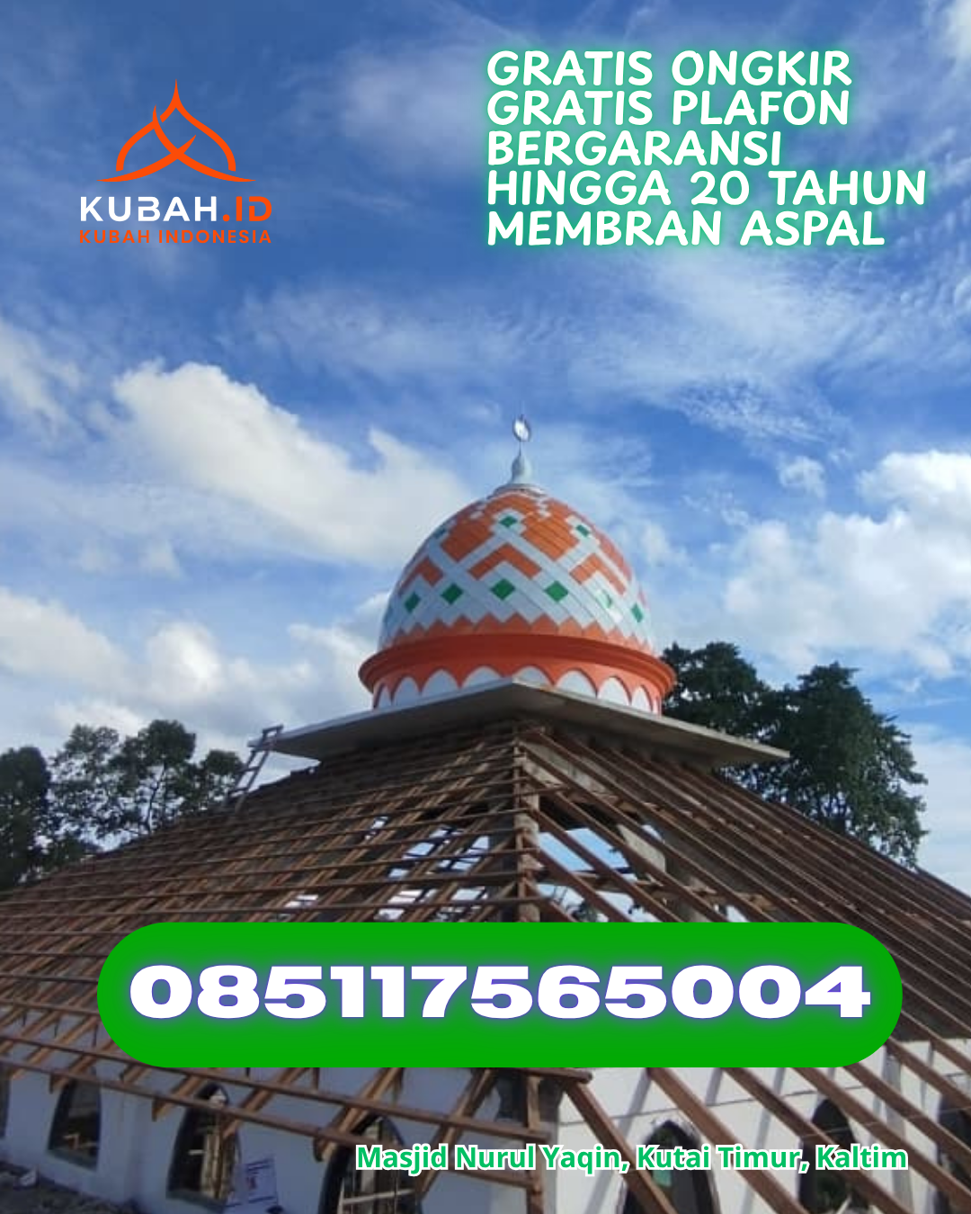 JUAL KUBAH MASJID ENAMEL PREMIUM DI AIR GEGAS, BANGKA SELATAN, KEPULAUAN BANGKA BELITUNG (WA: 085117565004)