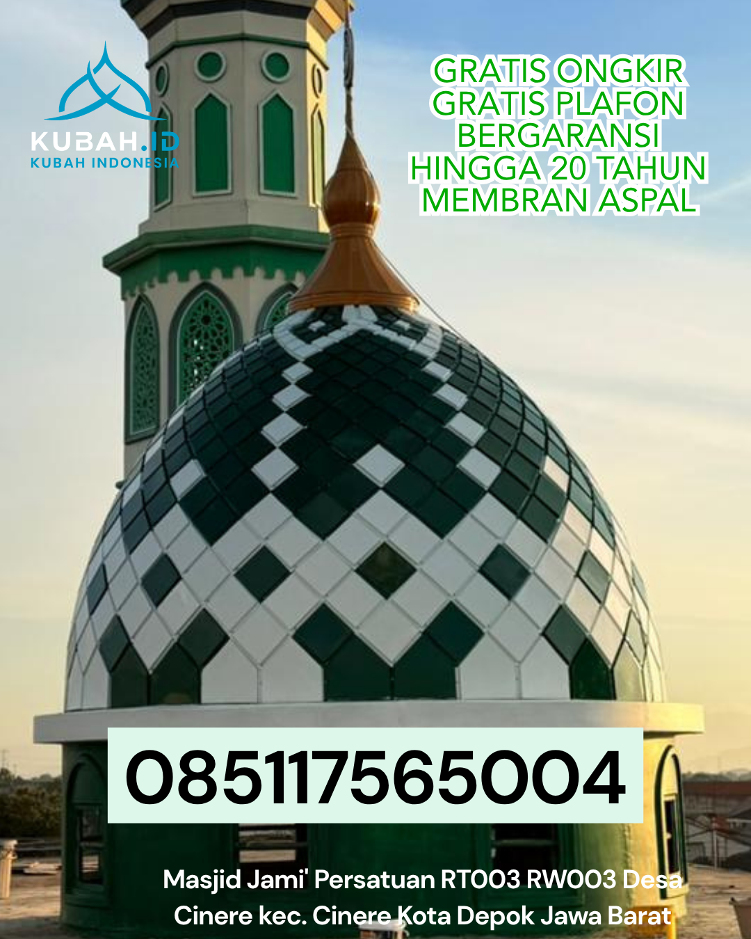 KUBAH MASJID GRC KUAT DAN TAHAN LAMA DI BALIKPAPAN SELATAN, KOTA BALIKPAPAN, KALIMANTAN TIMUR (WA: 085117565004)