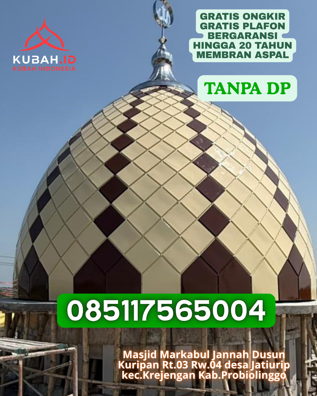 KUBAH MASJID GRC TAMPILAN MENAWAN KEC. BUYASURI KAB. LEMBATA PROV. NTT WA 085117565004