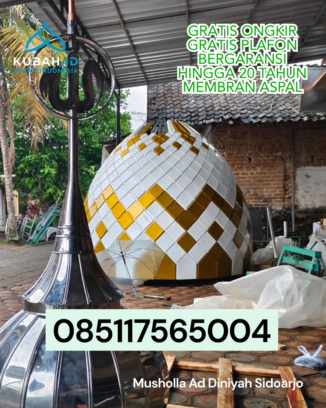 JUAL KUBAH MASJID ENAMEL BERKUALITAS DI MUARA PAWAN, KAB. KETAPANG, KALIMANTAN BARAT (WA: 085117565004)