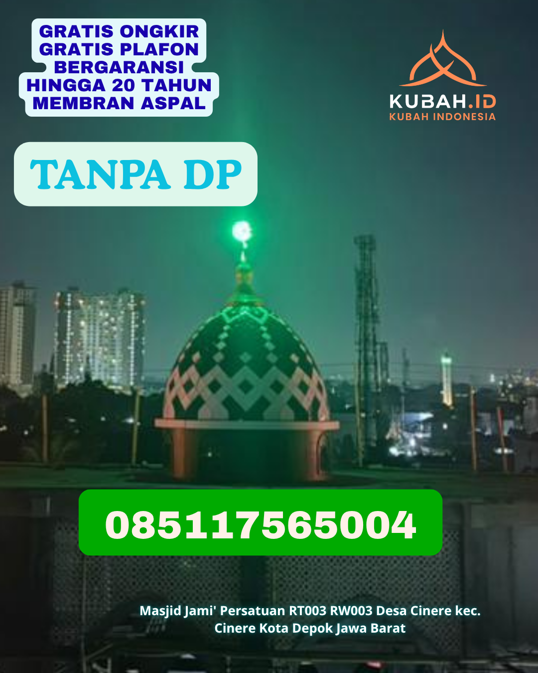 JUAL KUBAH MASJID STAINLESS STEEL AWET KEC. LABAKKANG KAB. PANGKAJENE DAN KEPULAUAN PROV. SULAWESI SELATAN WA 085117565004
