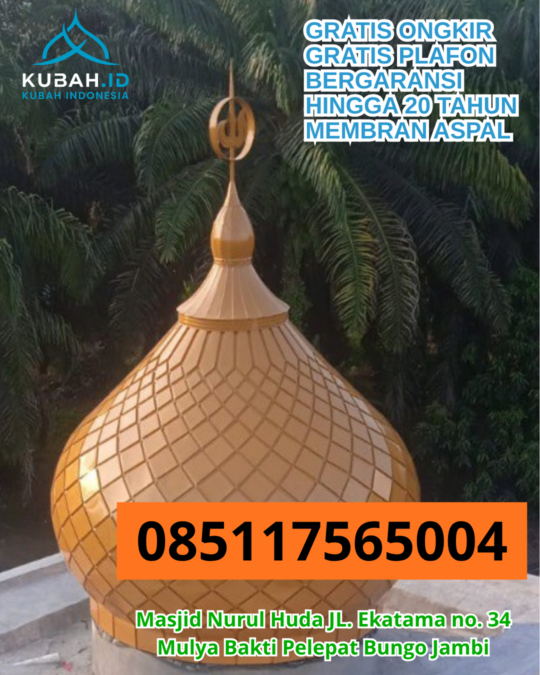 PABRIK KUBAH MASJID GRC MODERN DI KAUR UTARA, KAUR, BENGKULU (WA: 085117565004)