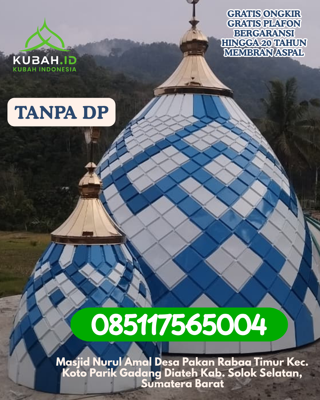 KUBAH MASJID GRC DESAIN ELEGAN KEC. TAHUNA BARAT KAB. KEPULAUAN SANGIHE PROV. SULAWESI UTARA WA 085117565004