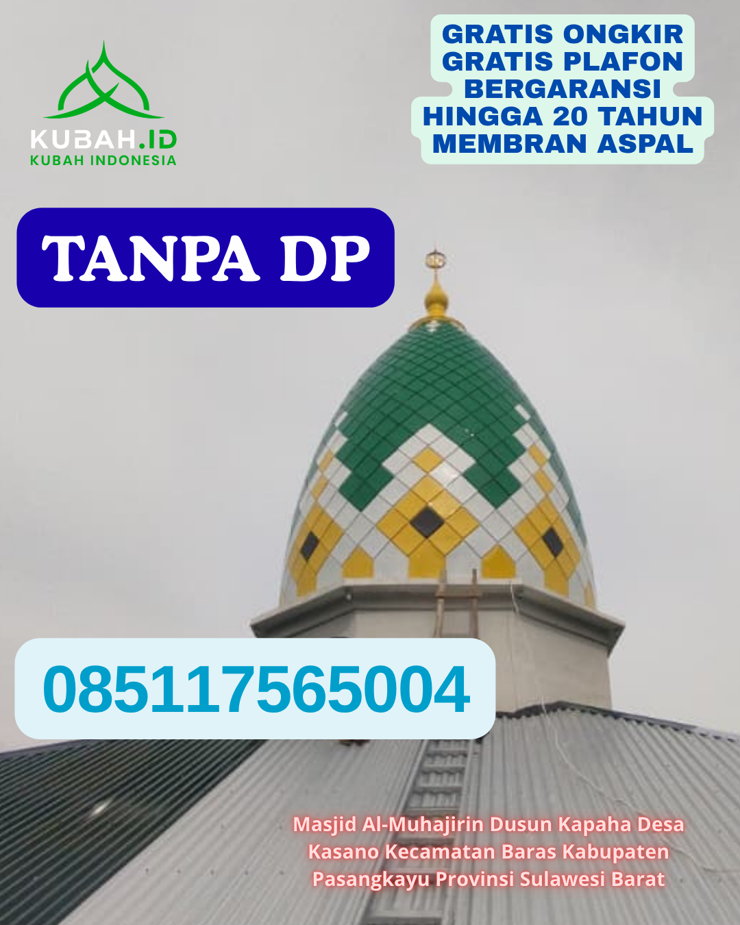 KUBAH MASJID GRC MODERN DAN KUAT KEC. BANGKALA KAB. JENEPONTO PROV. SULAWESI SELATAN WA 085117565004