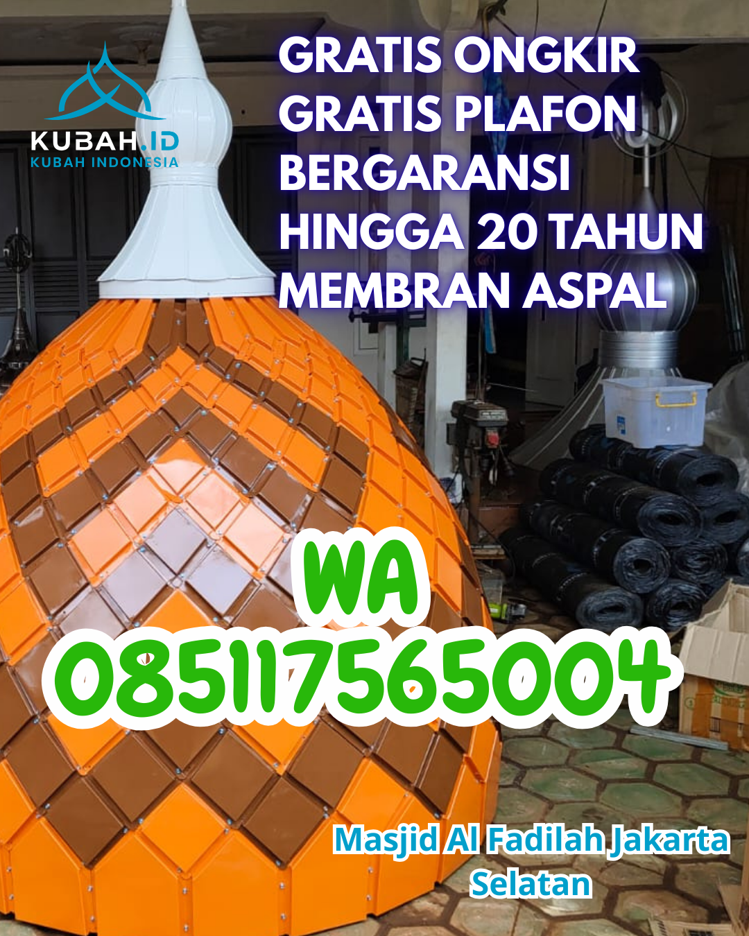 KUBAH MASJID ENAMEL HARGA TERJANGKAU DI PINGGIR, BENGKALIS, RIAU (WA: 085117565004)
