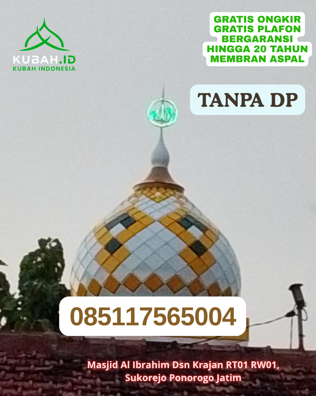 KUBAH MASJID GRC DESAIN MODERN KEC. WUNDULAKO KAB. KOLAKA PROV. SULAWESI TENGGARA WA 085117565004
