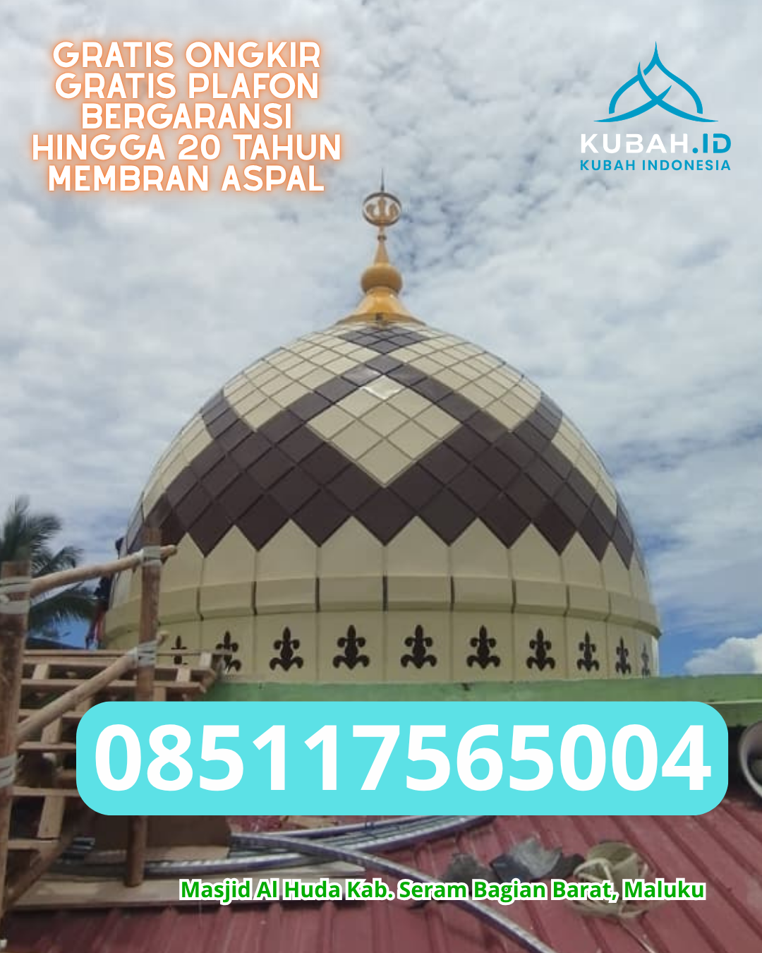 JUAL KUBAH MASJID ENAMEL BERKUALITAS DI PONTIANAK SELATAN, KOTA PONTIANAK, KALIMANTAN BARAT (WA: 085117565004)
